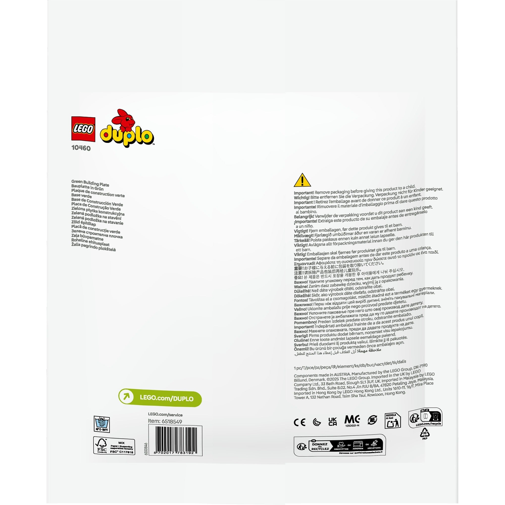 Lego duplo groene bouwplaat - 10460