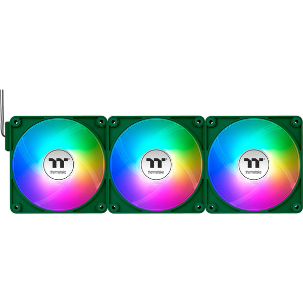 Thermaltake ct120 ex argb sync pc cooling fan racing green (3-fan pack) case fans (groen, 3 stuks, 120 x 120 x 25 mm, pwm)