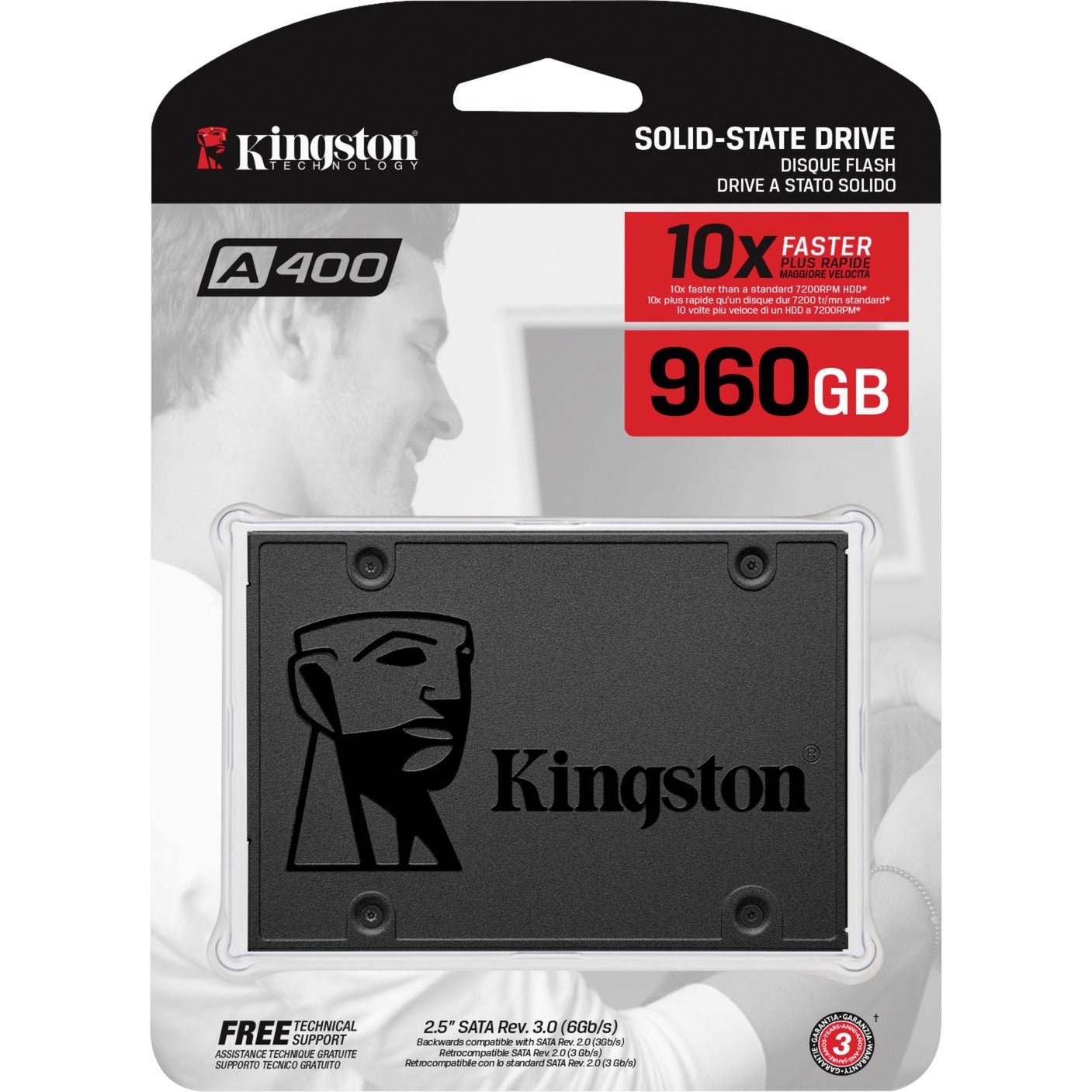 Kingston a400, 960 gb ssd (sa400s37 960g, sata 600)