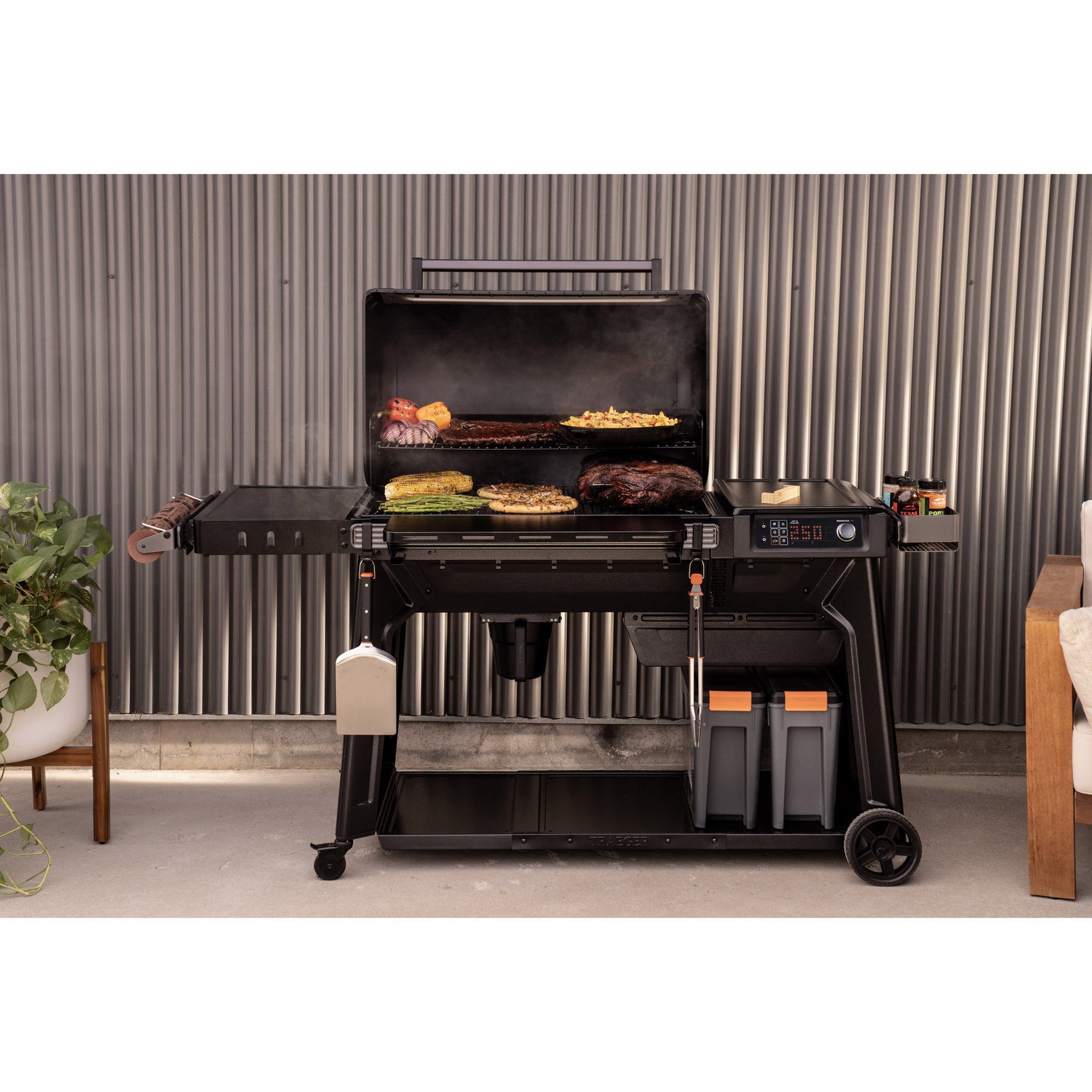 Traeger woodridge pro pellet barbecue (zwart, wifire)