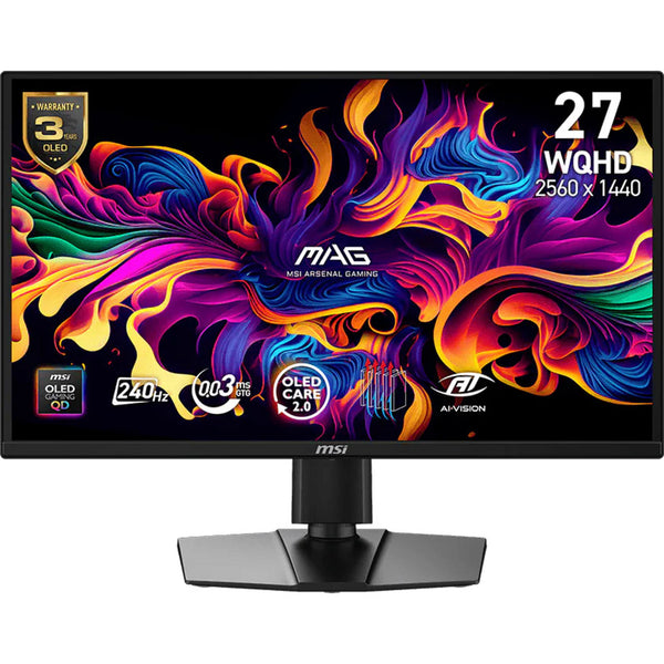 Msi mag 272qp qd-oled x24 26.5 gaming monitor (zwart, 1x displayport, 2x hdmi, 1x usb-c, 240 hz)