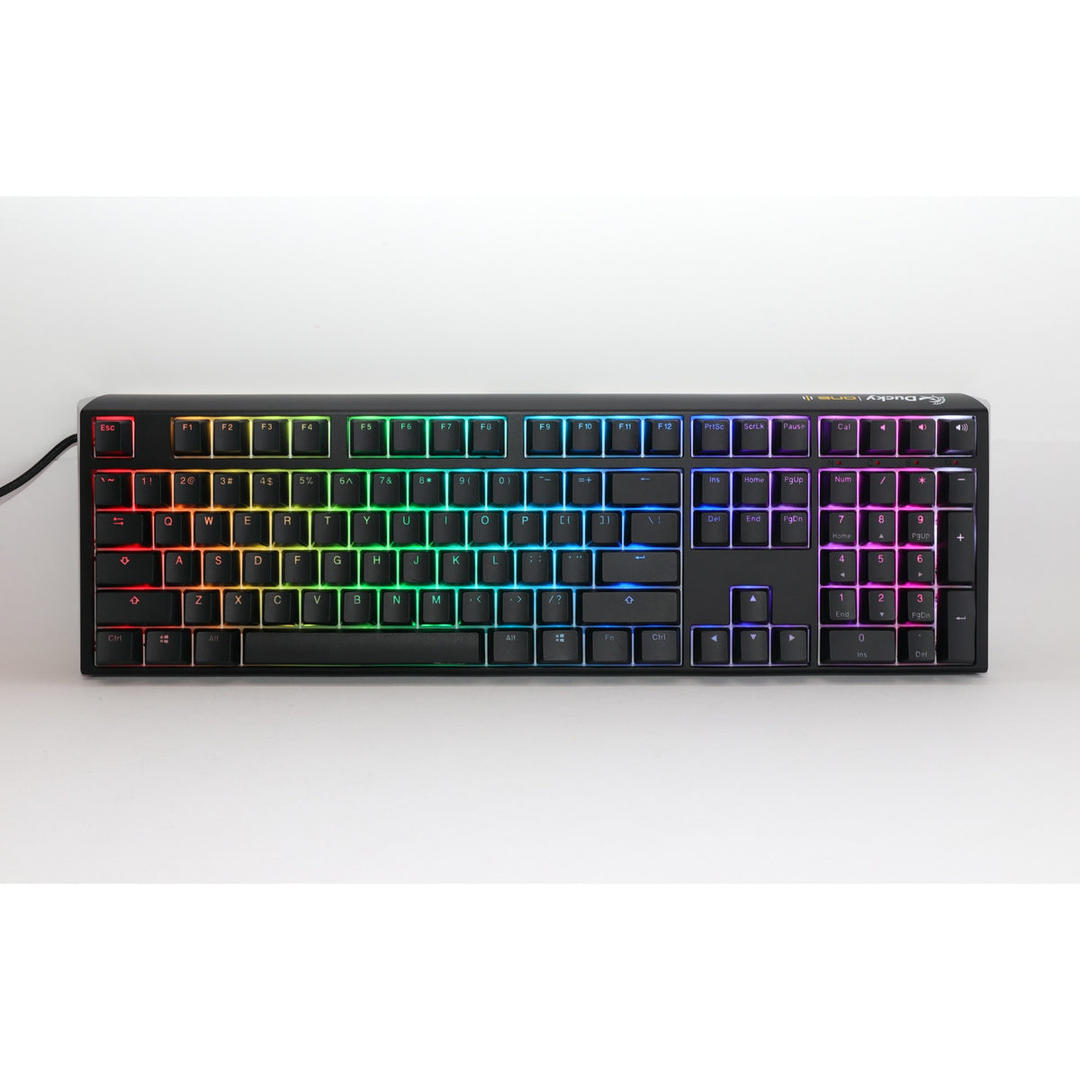 Ducky One 3 Classic, keyboard (black white, US layout, Cherry MX blue, RGB LED, double-shot PBT, hot-swappable, Quack Mechanics)