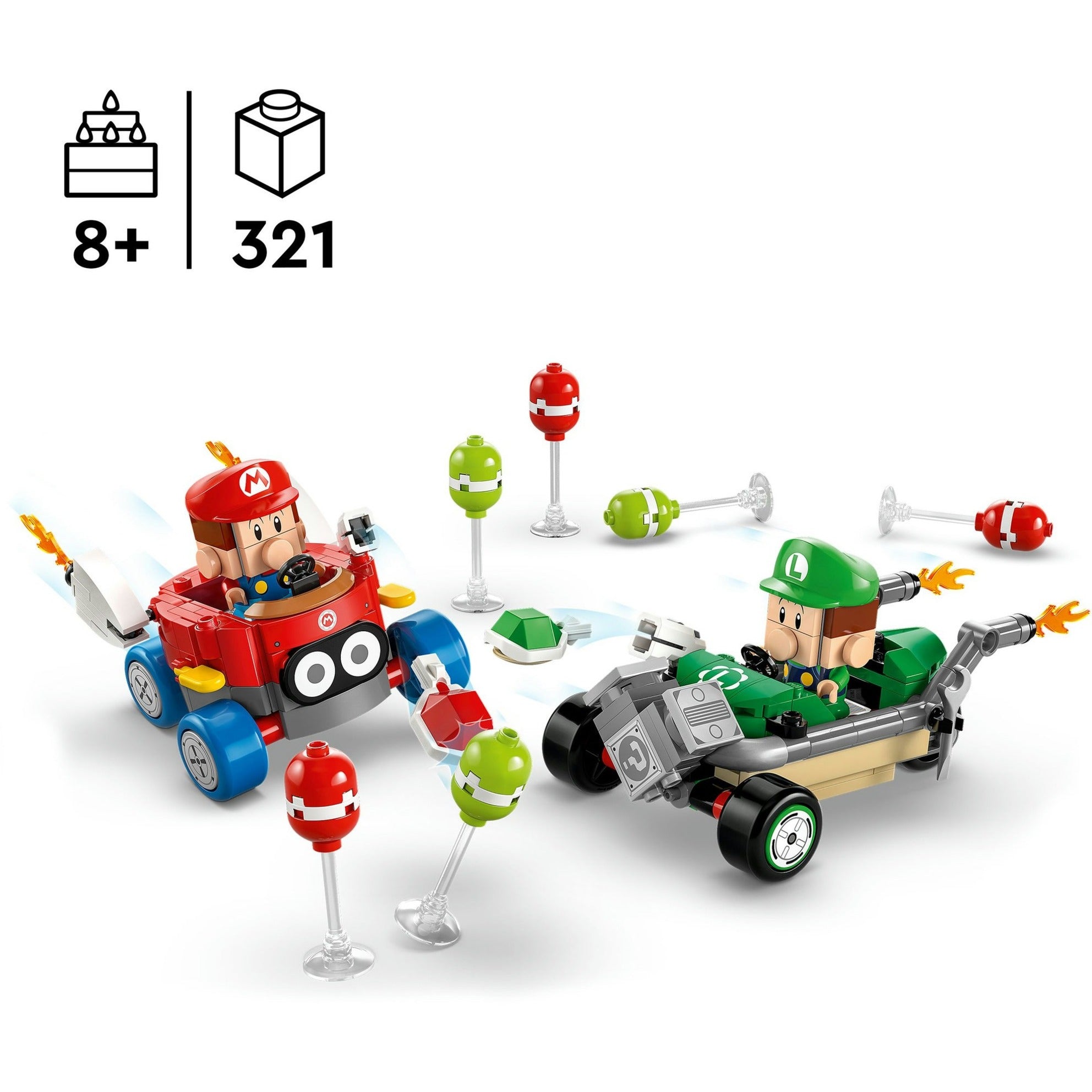 Lego super mario 72034 mario kart baby mario versus baby luigi