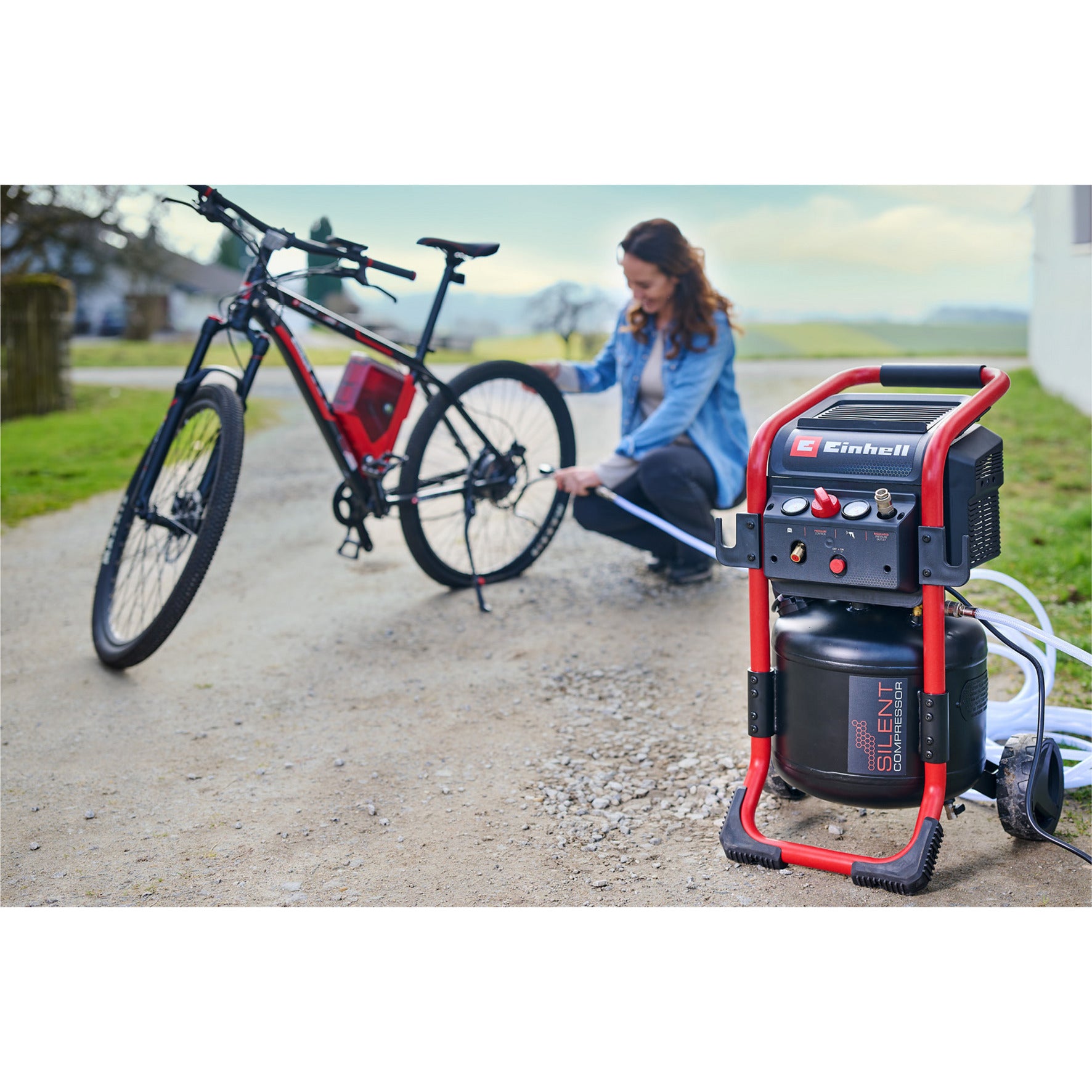 Einhell te-ac 240 24 silent compressor (zwart rood, 24 liter)