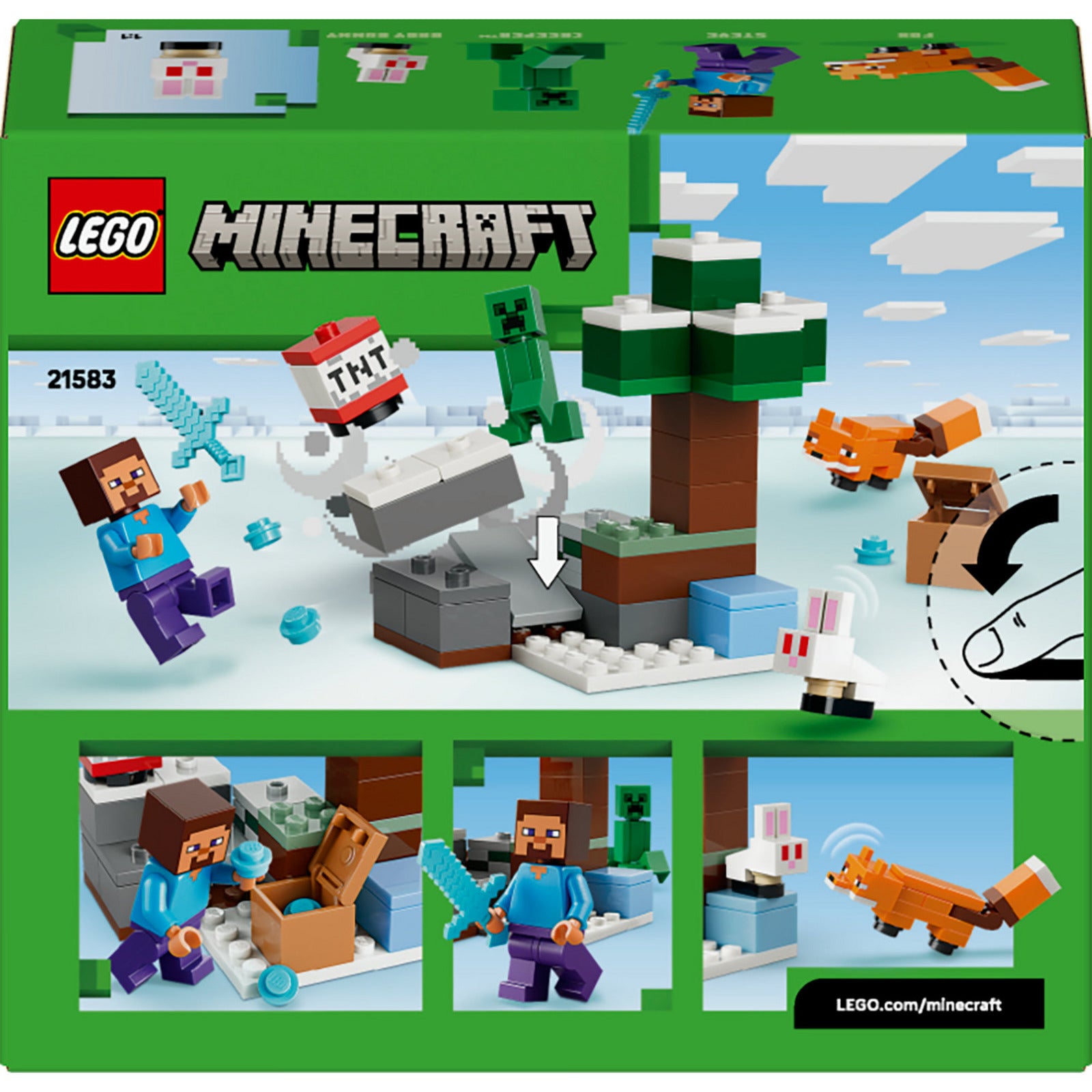 Lego minecraft steve's taiga-avontuur videogame bouwpakket voor kinderen - 21583