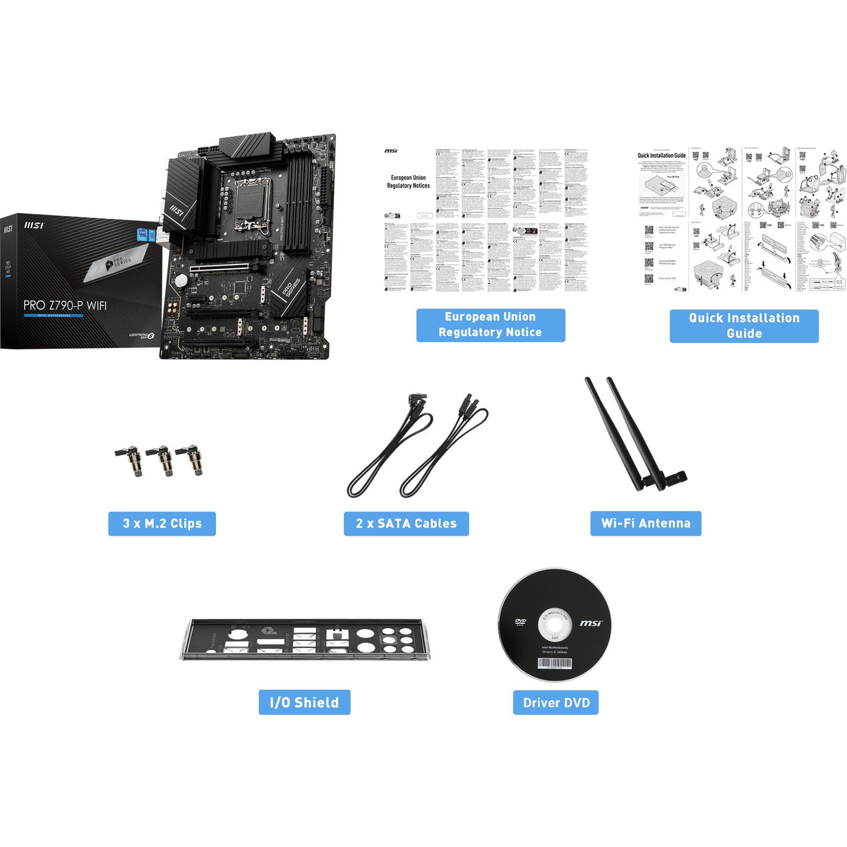 Msi pro z790-p wifi socket 1700 motherboard (black, raid, 2.5 gb-lan, wi-fi 6e, bt, sound, atx)
