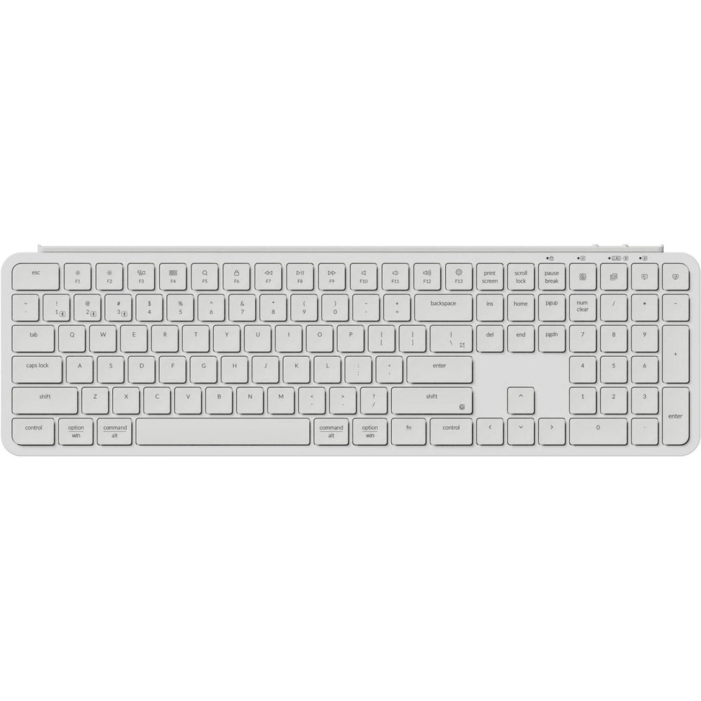 Keychron b6 pro ultra-slim toetsenbord (wit, us lay-out (qwerty), scissor switches, 100%, abs, 2.4 ghz | bluetooth 5.2 | usb-c)