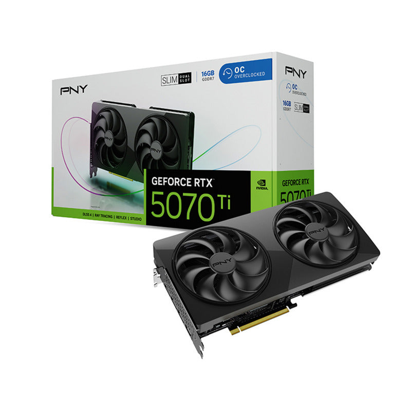 Pny geforce rtx 5070 ti slim oc 16 gb grafische kaart (dlss 4, 3x displayport, 1x hdmi)