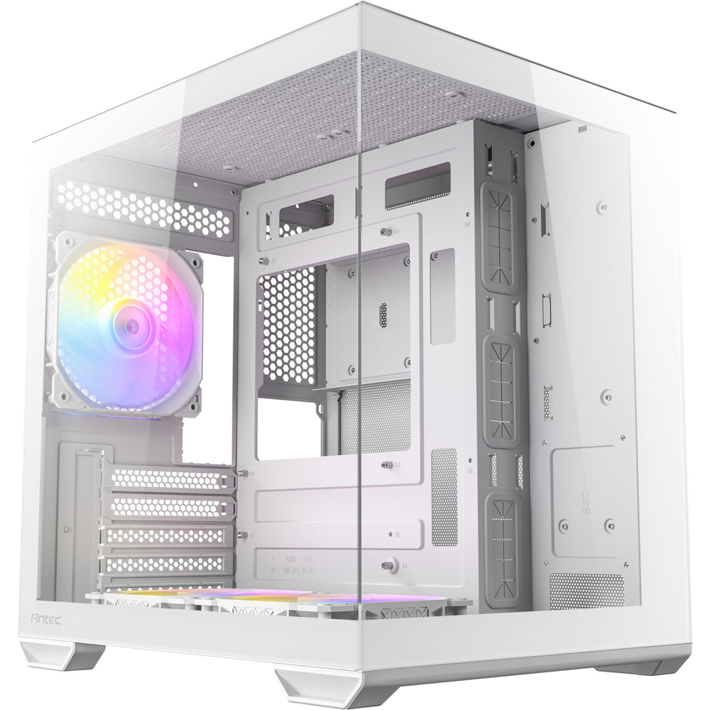 Antec cx60m argb mini tower behuizing (wit | 3x usb-a | rgb | tempered glass)