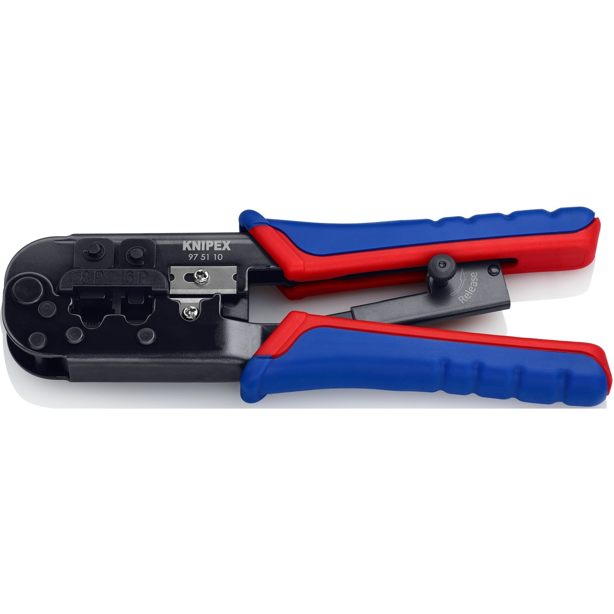 Knipex crimping tool 97 51 10 SB (blue red, RJ-11 12 and RJ-45 plug)