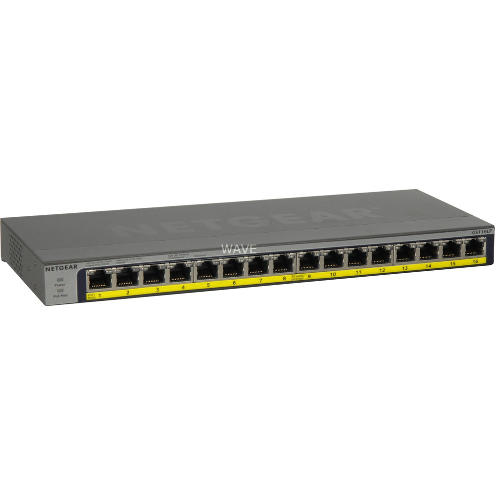 Netgear Netgear GS116LP 16-poorts PoE PoE+ Gigabit Ethernet Onbeheerd