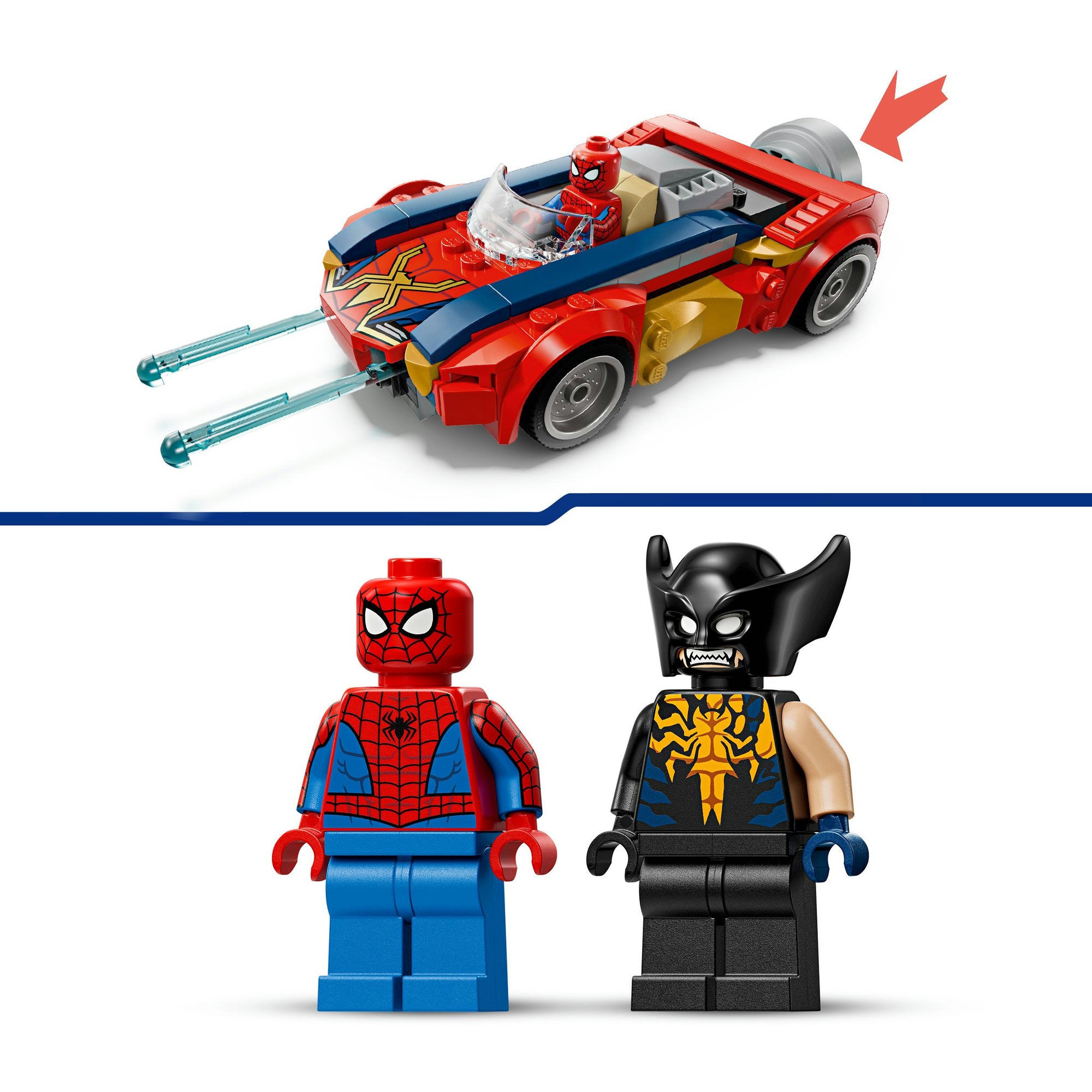 Lego super heroes 76336 marvel spider-man auto vs. venomized wolverine
