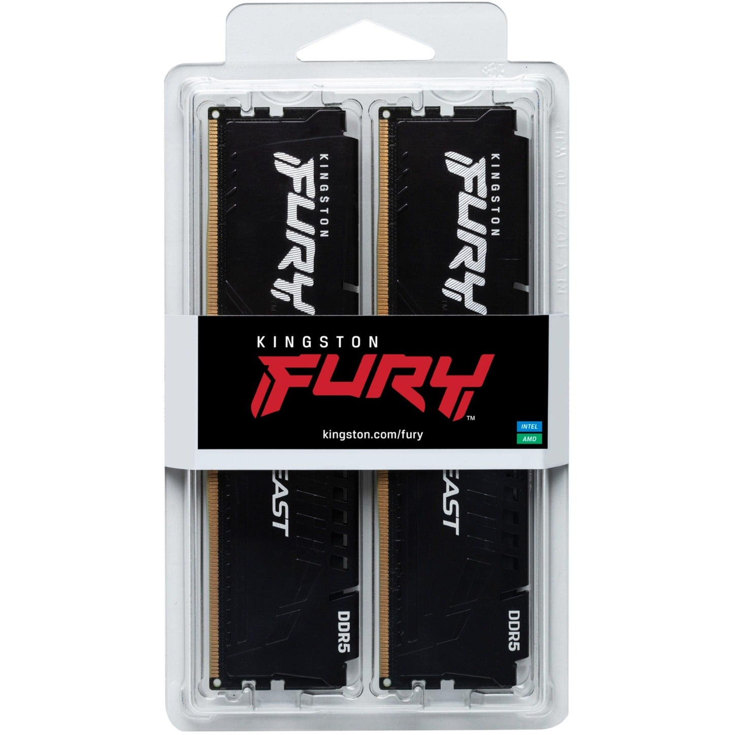 Kingston fury beast rgb 64 gb ddr5-5600 (2x 32 gb) werkgeheugen (zwart, kf556c36bbeak2-64, expo)