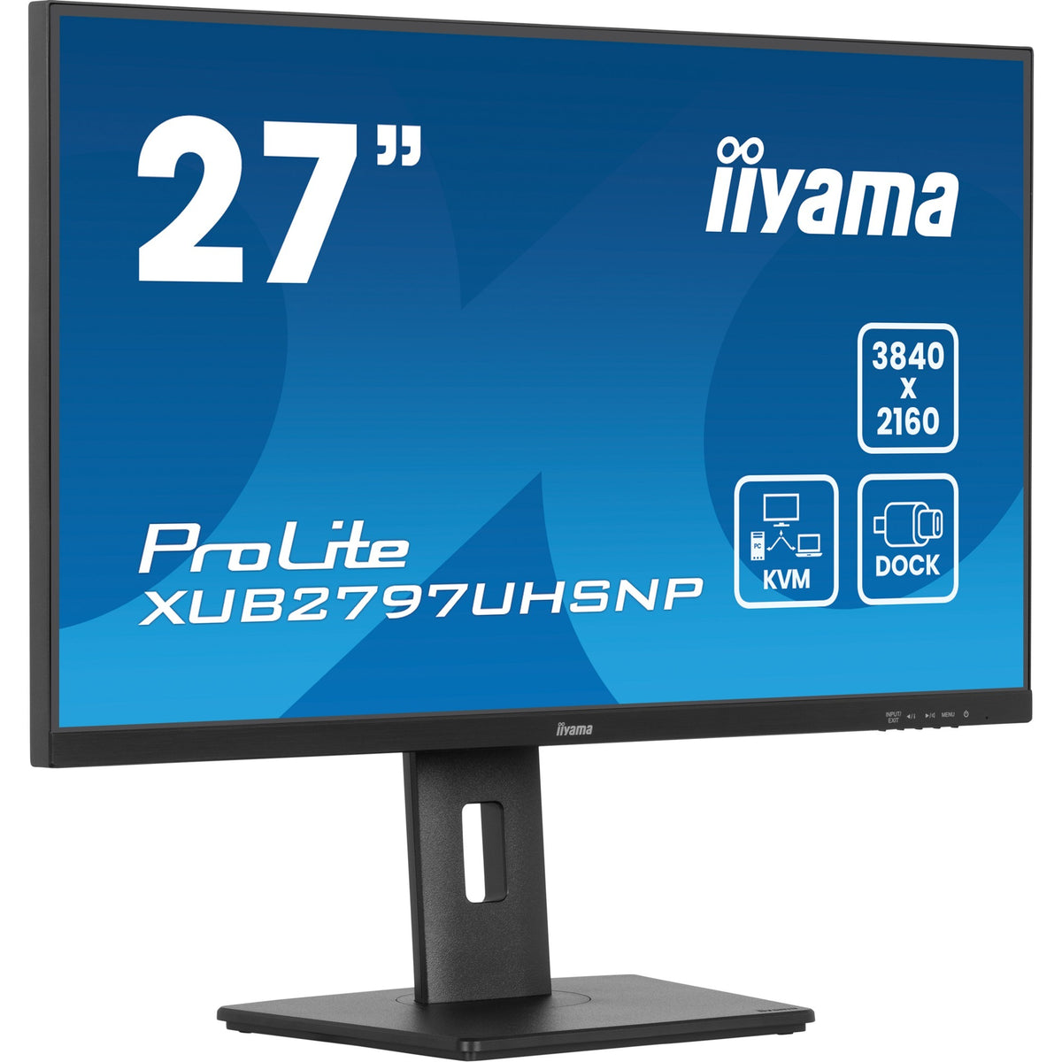 Iiyama prolite xub2797uhsnp-b1 27 4k ultra hd monitor (zwart, 1x displayport, 1x hdmi, 2x usb-c, 3x usb-a, 1x rj-45)