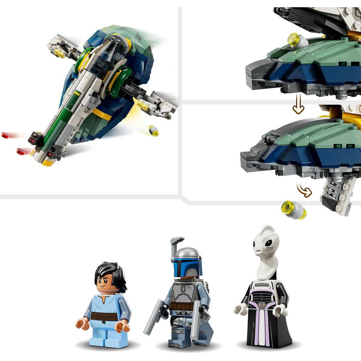 Lego star wars: attack of the clones jango fetts bouwbaar ruimteschip speelgoed voor kinderen 75433