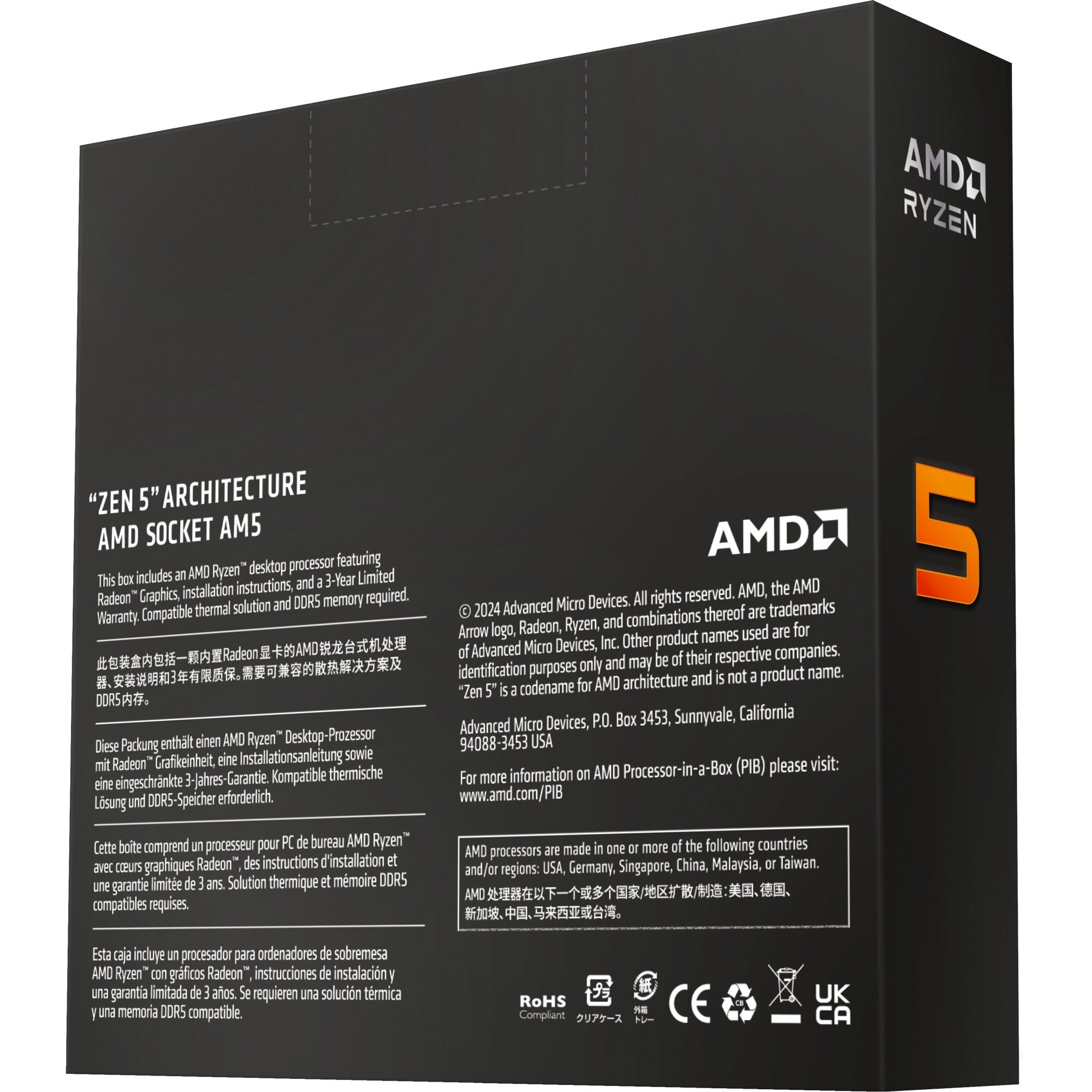 AMD Ryzen 5 9600X, 3,9 GHz (5,4 GHz Turbo Boost)