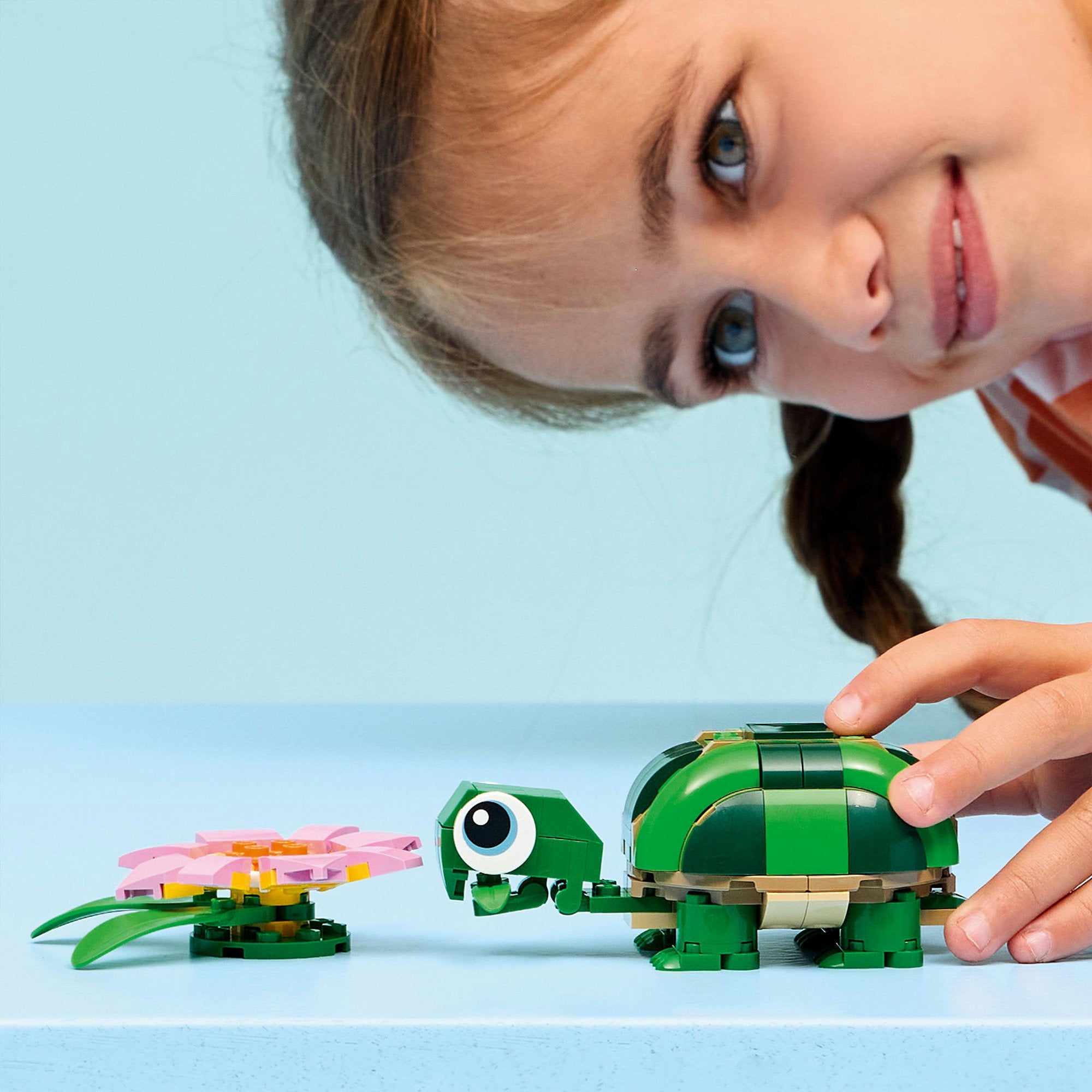 Lego ® creator 3in1 schildpad met waterlelie - speelgoedmodel - bouw om tot kameleon of kikker - 31377