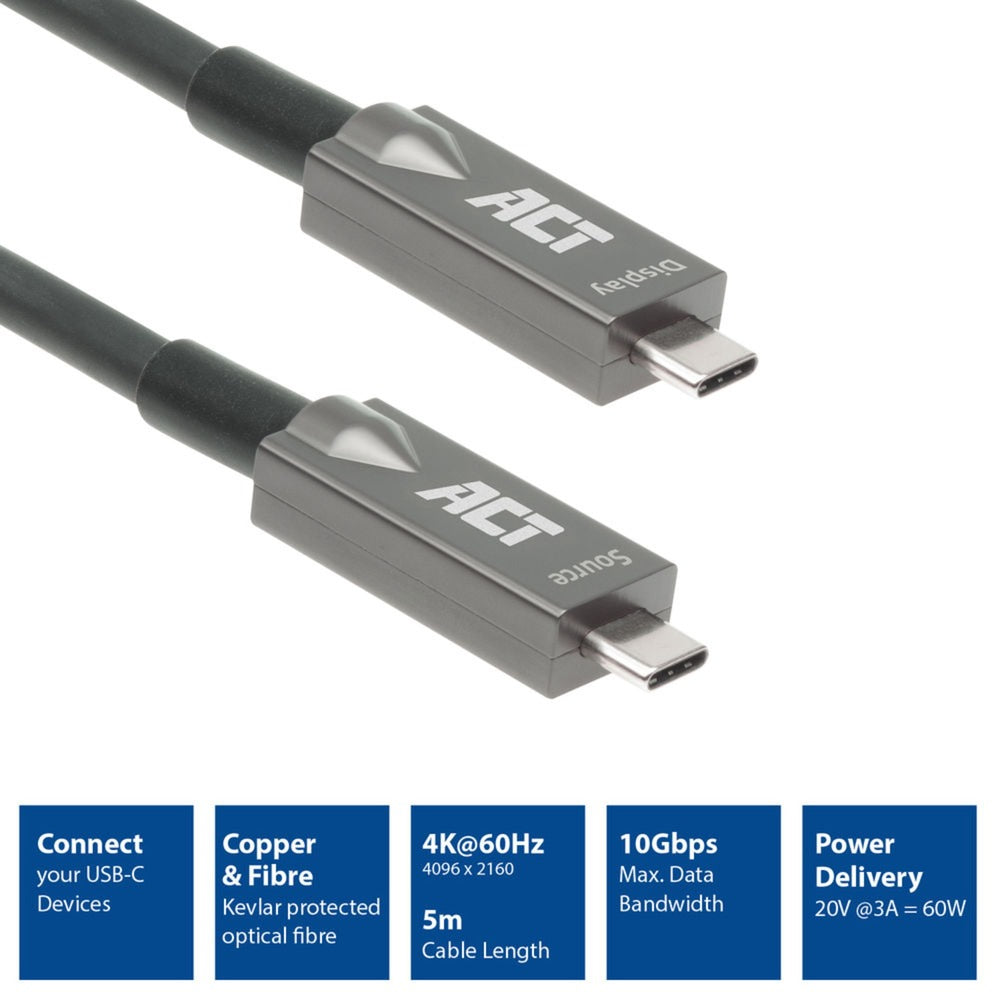 ACT Connectivity USB-C 3.2 Gen2 Actieve Optische Kabel (AOC) aansluiting