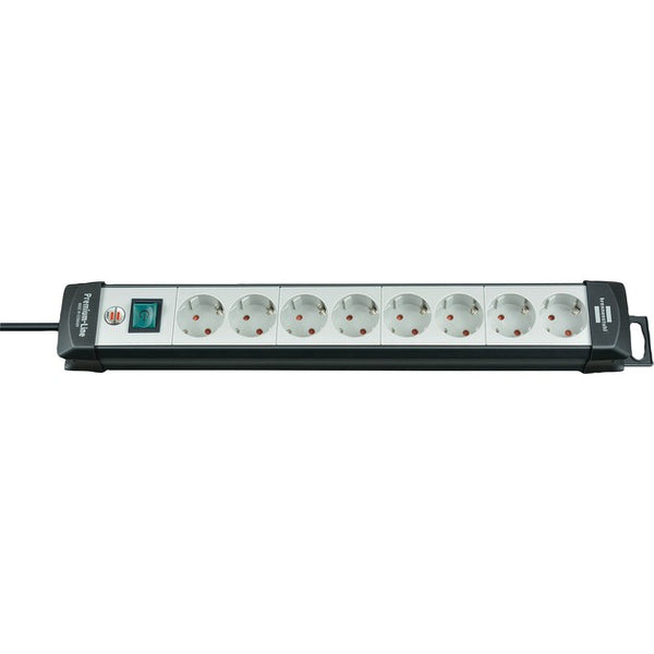 Brennenstuhl premium-line stekkerdoos 8-voudig zwart lichtgrijs 5m h05vv-f 3g1,5
