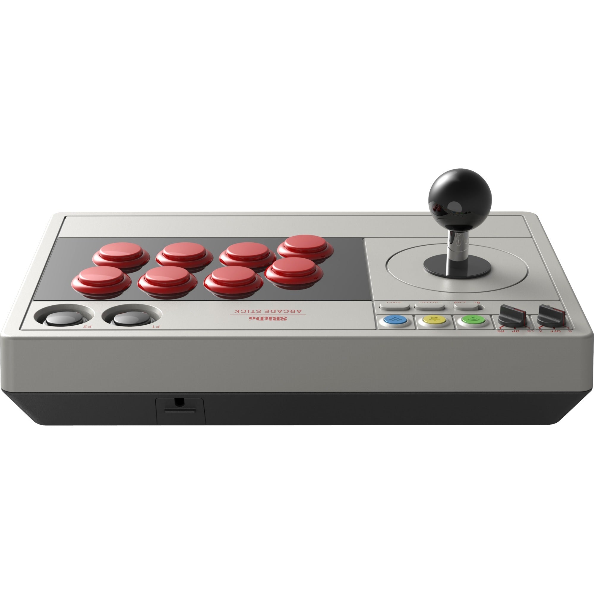 8bitdo arcade stick joystick (grijs, switch 1, switch 2, pc, bluetooth 2.4g usb-c)