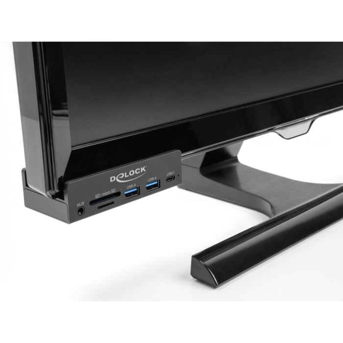 Delock externe 3-poort usb-hub met borgschroef (zwart)