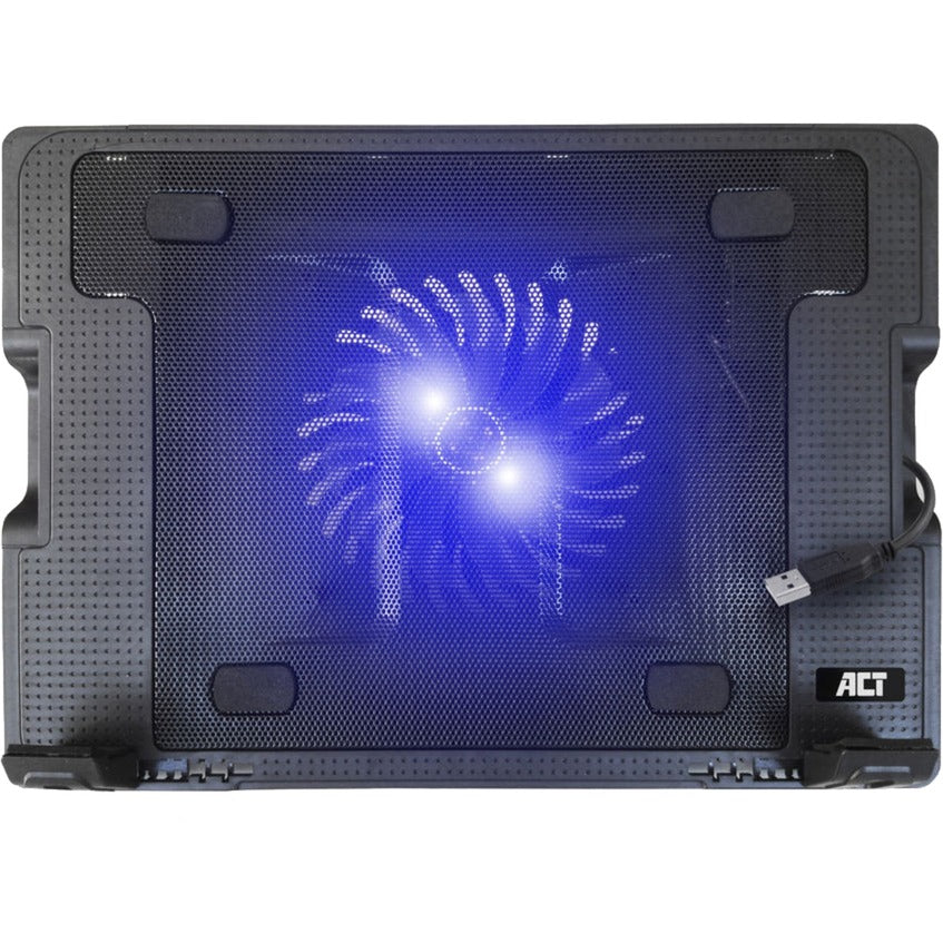 Act connectivity ac8110 laptopstandaard laptopkoeler (zwart, tot 17 in hoogte verstelbaar, 2-poorts hub)
