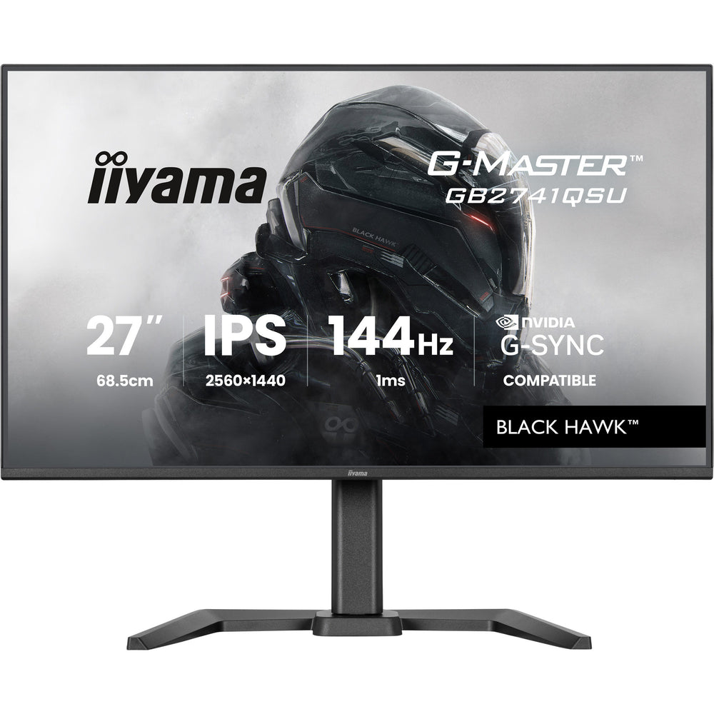 Iiyama g-master black hawk gb2741qsu-b1 27 gaming monitor (zwart, hdmi, displayport, 2x usb-a, usb-b, 144 hz)