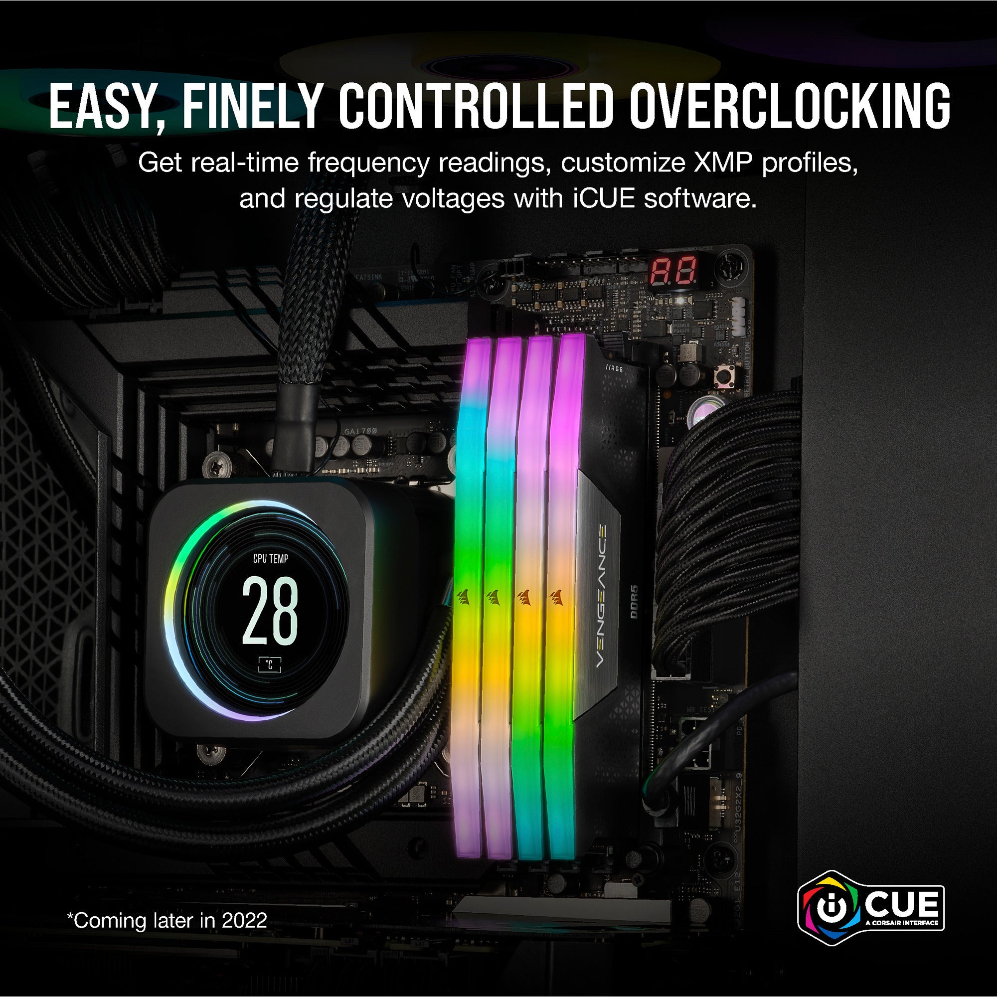 Corsair vengeance rgb 32 gb ddr5-6000 (2x 16 gb) werkgeheugen (zwart, cmh32gx5m2d6000z38, xmp, expo)