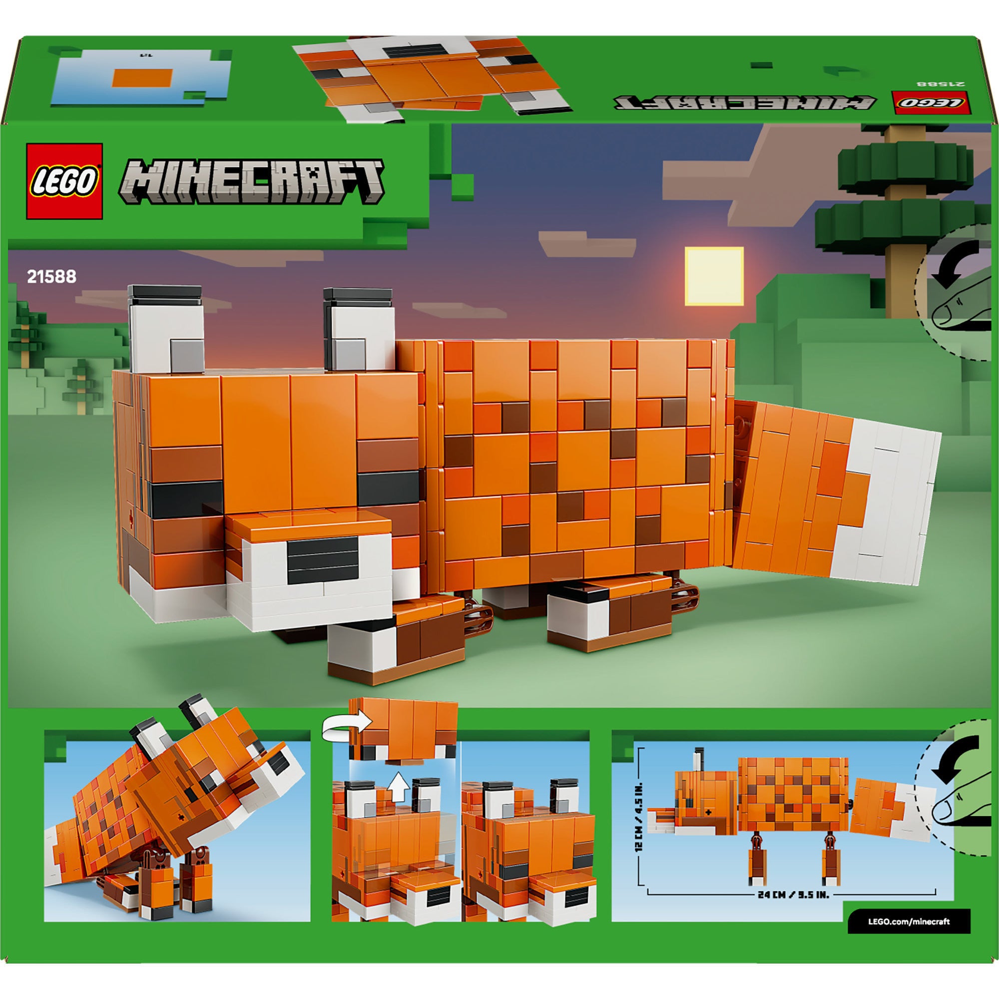 Lego minecraft de vos kinderkamer decoratie en dieren speelgoed voor kinderen - 21588