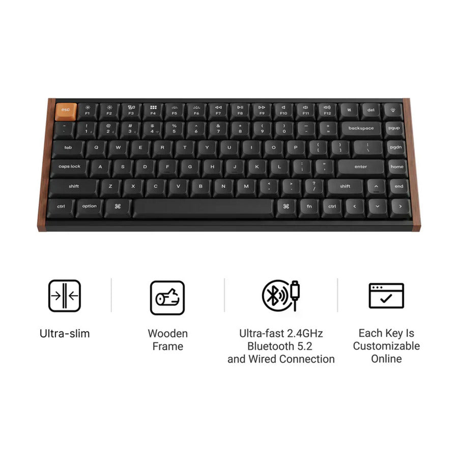 Keychron k3 max se qmk wireless custom mechanical keyboard (zwart, us lay-out (qwerty), milk pom brown, 75%, rgb, hot swap, 2.4 ghz | bluetooth 5.3 | usb-c)