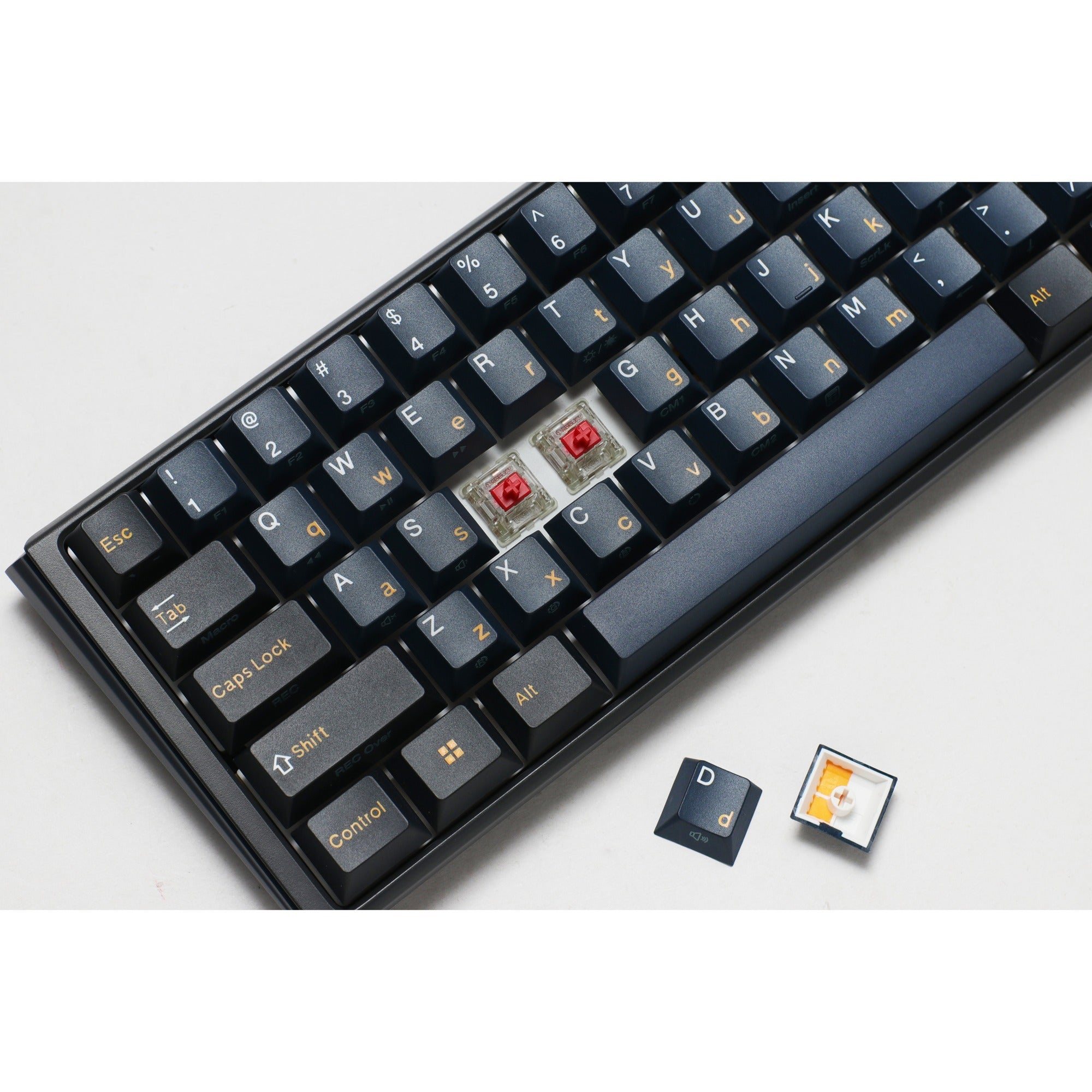 Ducky one 3 pro mini, gaming toetsenbord (zwart, us lay-out, cherry mx2a blue, rgb led, double-shot pbt, quack mechanics, 60%, hot swap)
