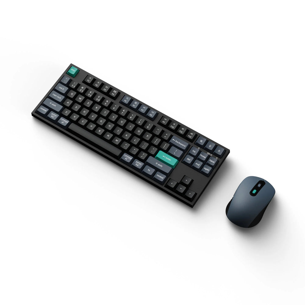 Keychron b33 keyboard and bm25 mouse wireless combo desktopset (zwart, us lay-out (qwerty), scissor switches, 80% (tkl), abs, usb-c | 2.4 ghz | bluetooth, 400-2400 dpi)