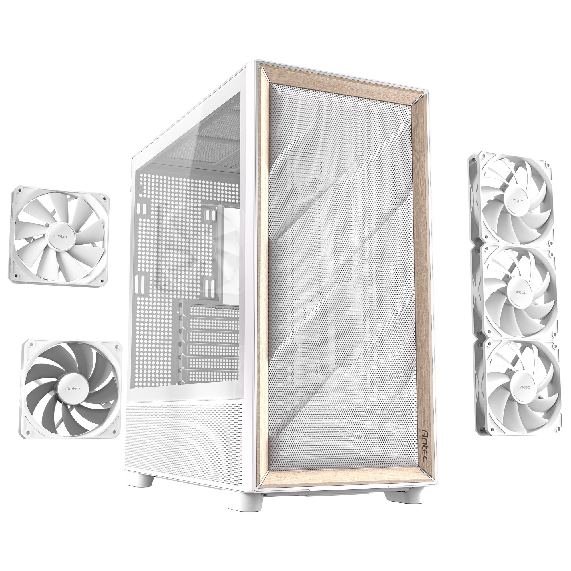 Antec flux midi tower behuizing (wit | 2x usb-a | 1x usb-c | tempered glass)