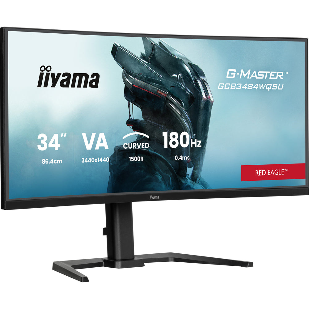 Iiyama g-master red eagle gcb3484wqsu-b1 34 curved ultrawide gaming monitor (zwart, 2x hdmi, displayport, 2x usb-a, usb-b, 2x usb-c, 180 hz)
