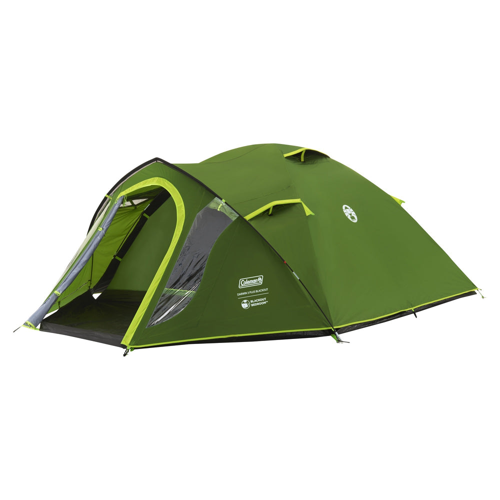 Coleman darwin 3 plus koepeltent (donkergroen lichtgroen, met voorbouw, model 2025)