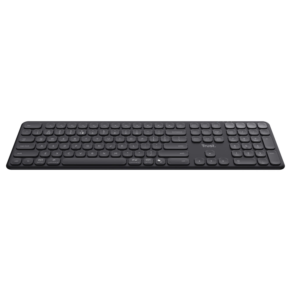 Trust vaiya draadloos toetsenbord (zwart, us lay-out (qwerty), 100%, bluetooth 2.4ghz)