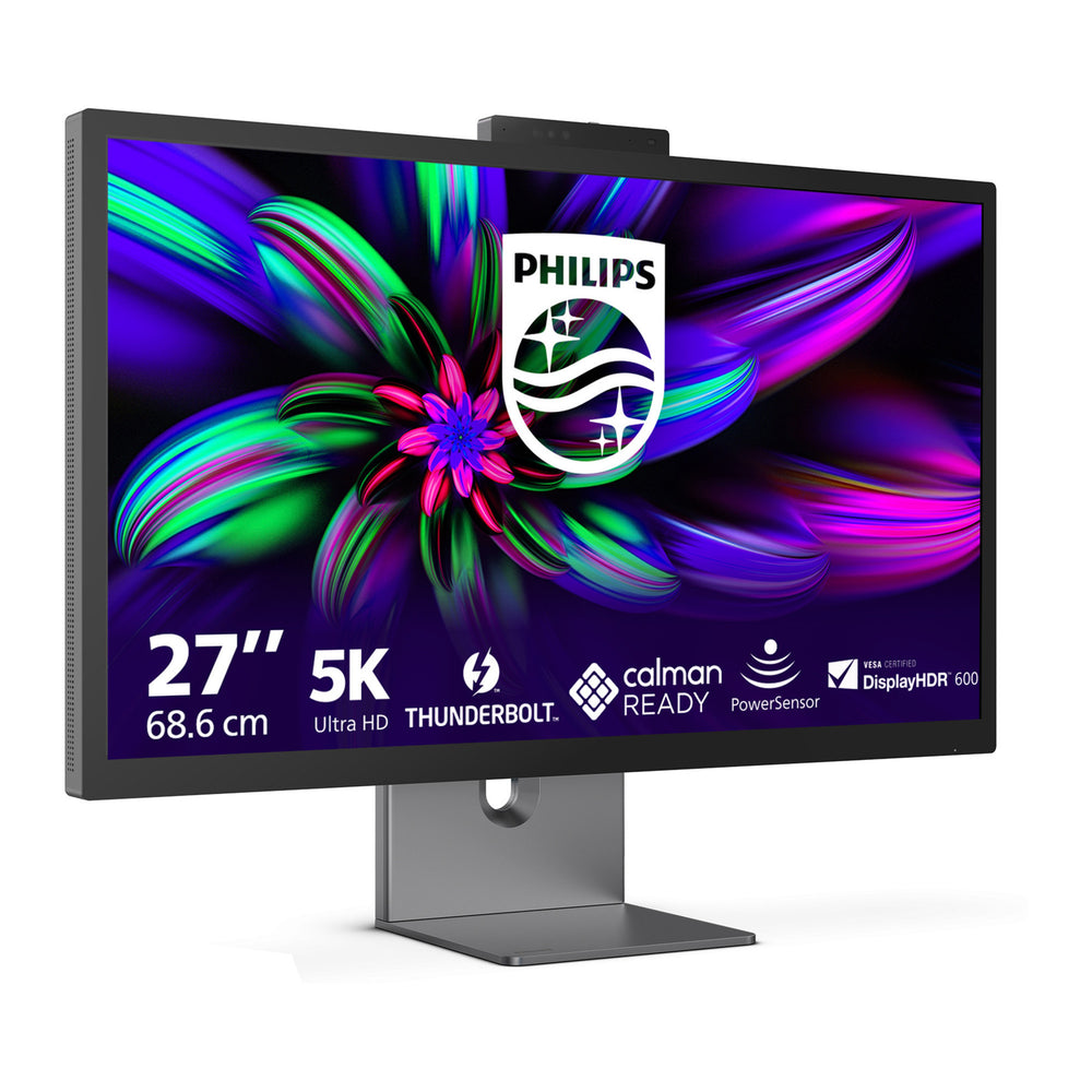 Philips brilliance 27e3u7903 27 5k uhd monitor (grijs, hdmi, 2x usb-a, usb-c, thunderbolt 4, rj-45, webcam)