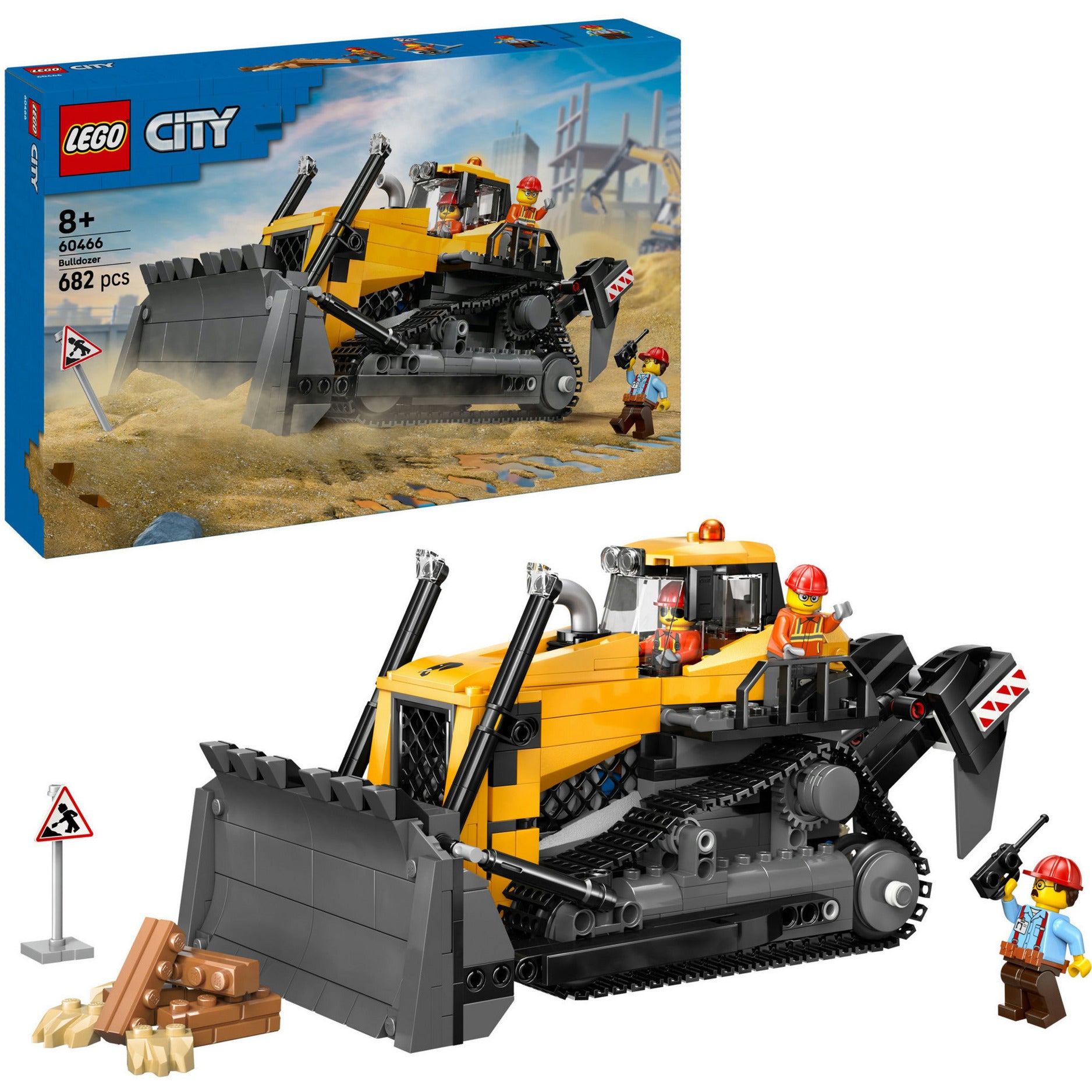 Lego 60466 grote stadsvoertuigen gele bulldozer