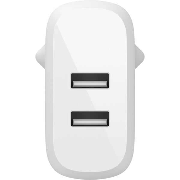 Belkin boost charge 2-poorts usb-a wandlader (wit, 2x usb-a, 24w)