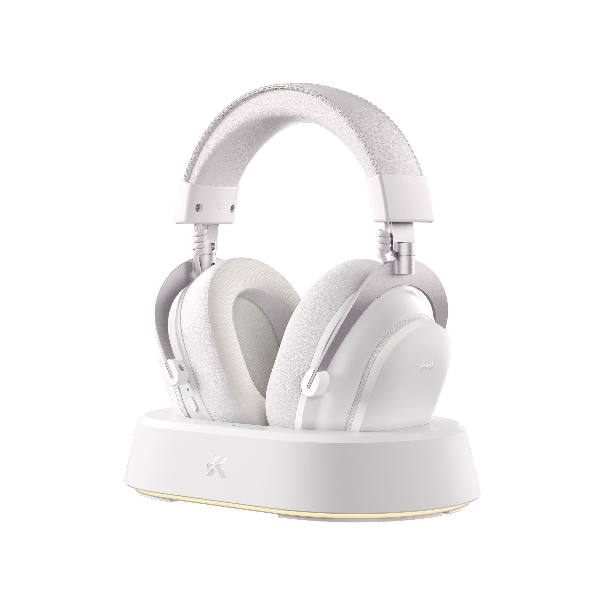 Mchose v9 turbo+ magnetic wireless over-ear gaming headset (wit zilver, nintendo switch, playstation 4, playstation 5, mobiel, pc, 2.4g bluetooth usb)