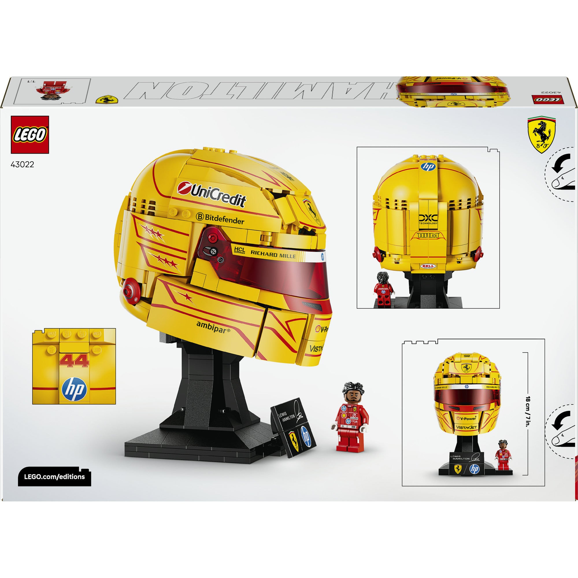 Lego editions scuderia ferrari hp helm van lewis hamilton - 43022