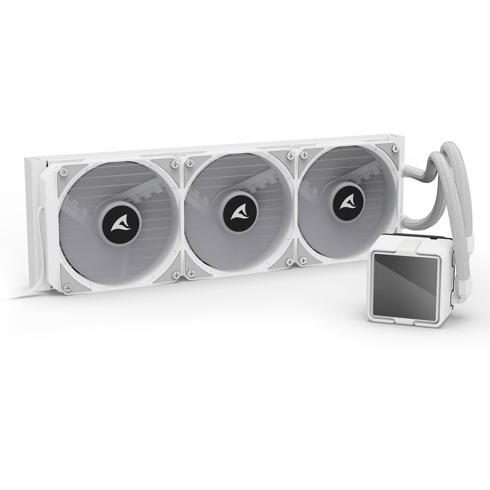 Sharkoon s100 argb waterkoeling (wit, 4-pins pwm fan-connector)
