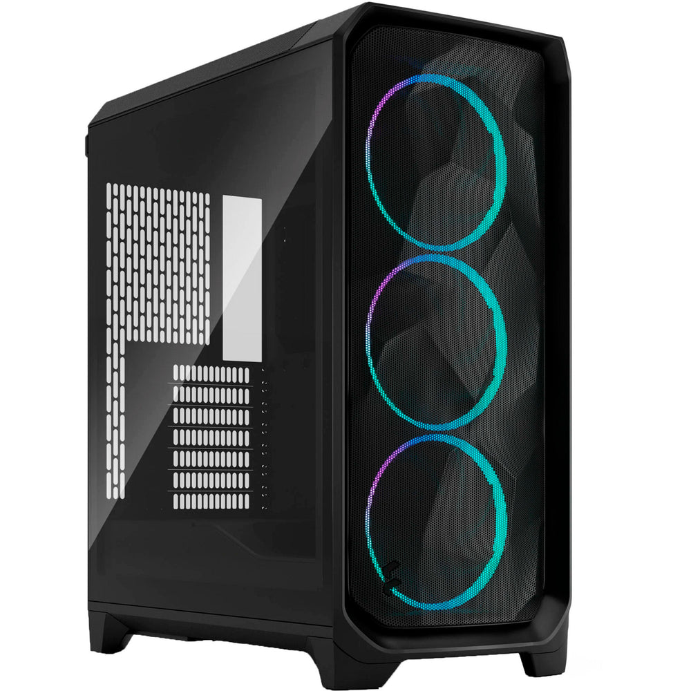 Fractal design meshify 3 rgb midi tower behuizing (zwart | 2x usb-a | 1x usb-c | rgb | tempered glass)