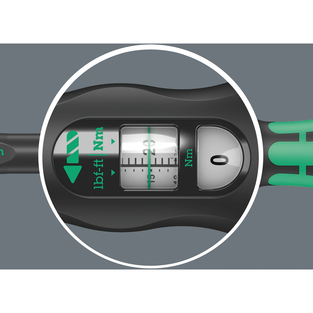 Wera click-torque x 7 draaimomentsleutel voor insteekgereedschappen (zwart groen, 10-100 nm)