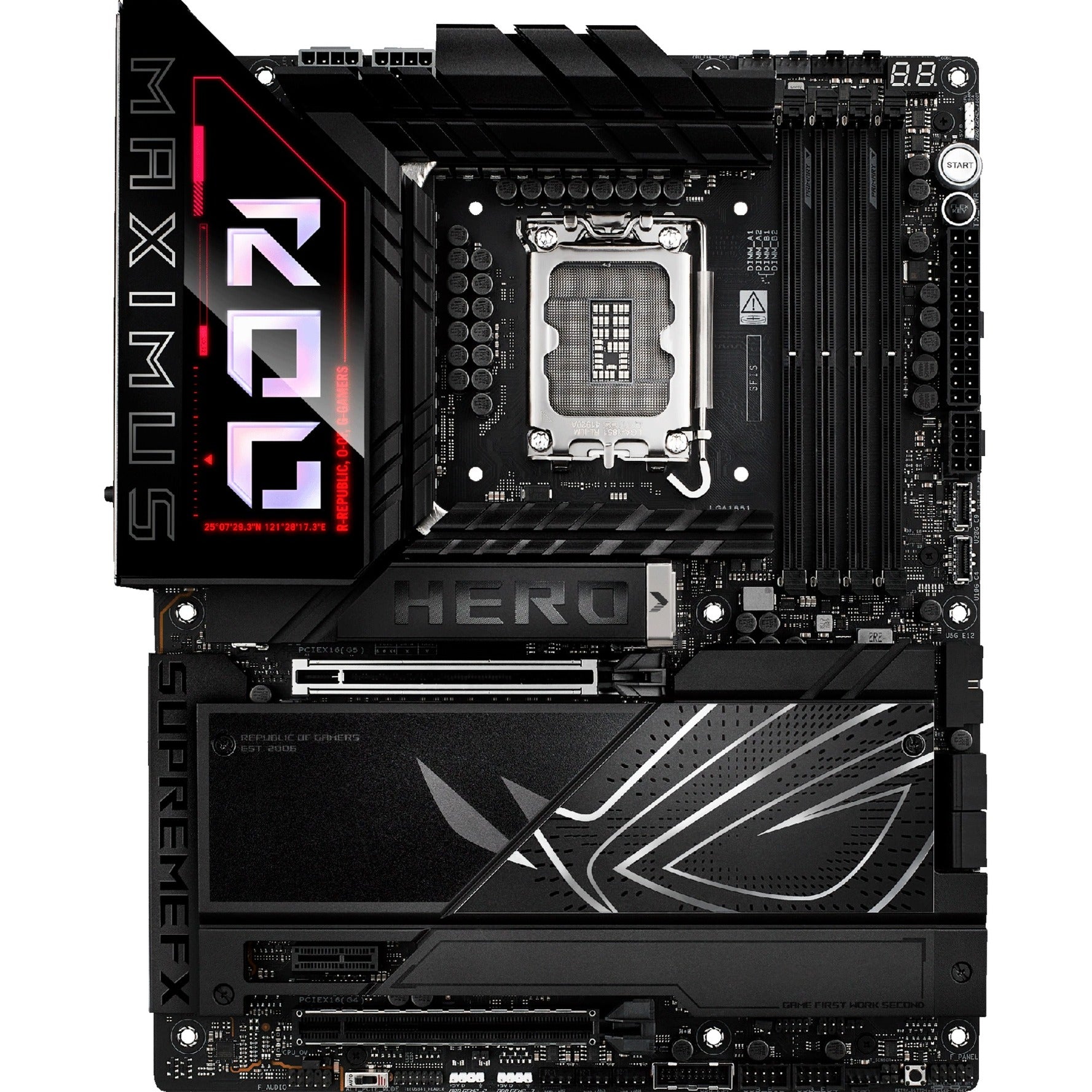 Asus rog maximus z890 hero socket 1851 moederbord (zwart, raid, 2.5gb-lan, 5gb-lan, wi-fi 7, bt, sound, atx)