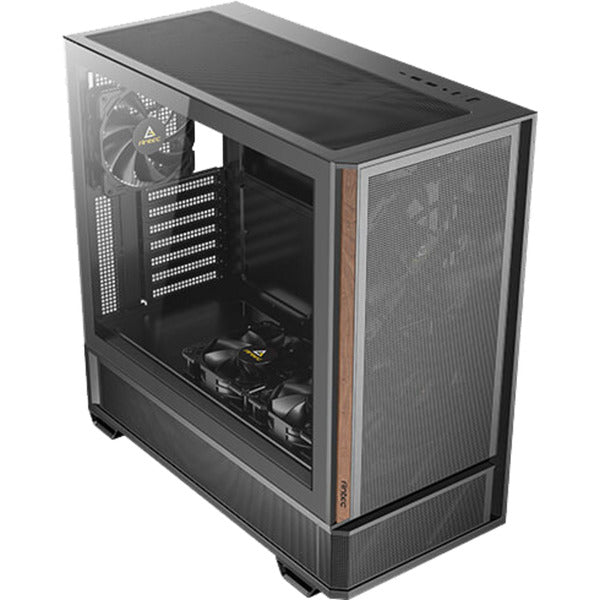 Antec p30 air midi tower behuizing (zwart houtkleur | 2x usb-a | 1x usb-c | tempered glass)