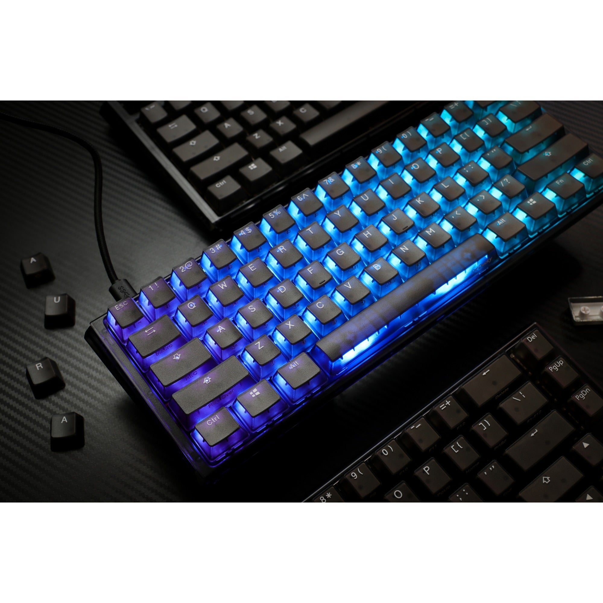 Ducky one 3 mini aura rgb mechanisch toetsenbord (zwart, us lay-out (qwerty), cherry mx brown, 60%, abs double shot, hot swap)
