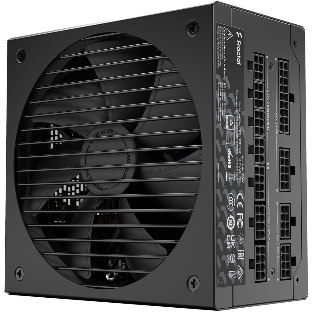 Fractal design ion gold 3 modulaire 750 watt voeding (zwart, 1x 12v-2x6, 3x pcie)