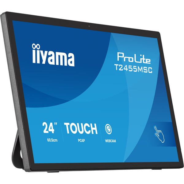 Iiyama prolite t2455msc-b2 23.8 touchscreen monitor (zwart, 1x displayport, 1x hdmi, 2x usb-a, 120 hz, webcam)