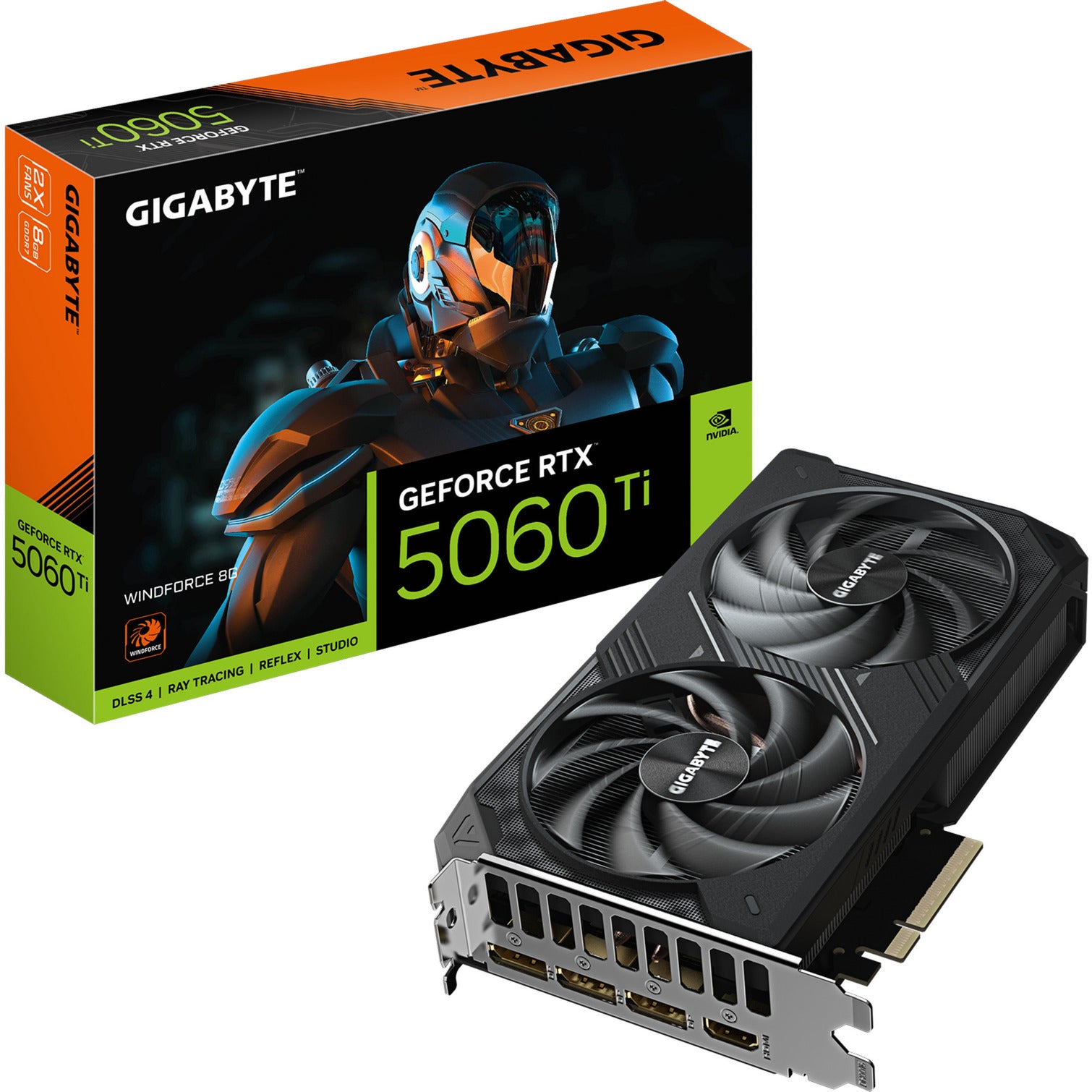 Gigabyte geforce rtx 5060 ti windforce 8g grafische kaart (3x displayport, 1x hdmi)